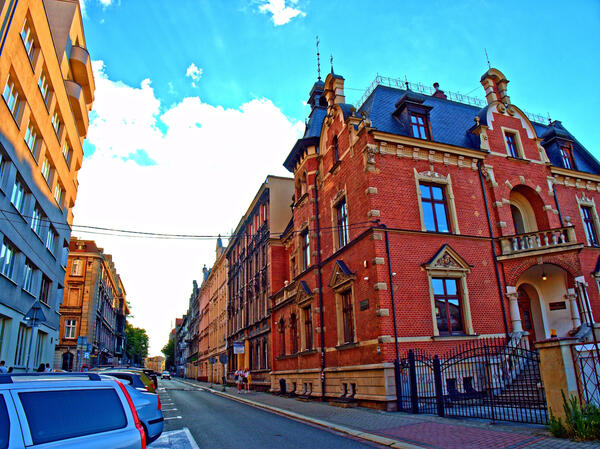red building